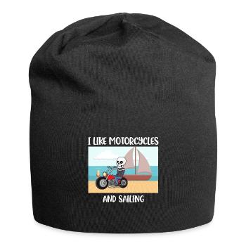 I Like Motorcycles And Sailing Sailing Gift - Jersey Beanie - black - Front