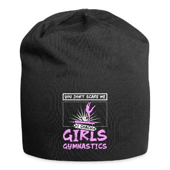 Tu ne me fais pas peur J’entraîne des filles en gymnastique - Bonnet en jersey - noir - Devant