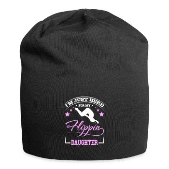 Je suis ici pour mon daugther de gymnastique flippin - Bonnet en jersey - noir - Devant