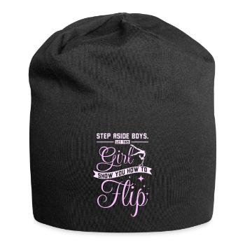 Laissez cette fille vous montrer comment retourner la gymnastique - Bonnet en jersey - noir - Devant