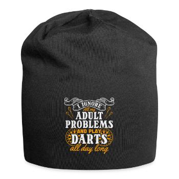 Dartspiel Ich ignoriere alle meine Probleme mit - Jersey-Beanie - Schwarz - Vorne