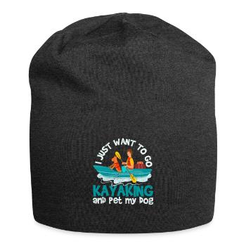 Drôles de chiens de kayak Je veux juste faire du kayak - Bonnet en jersey - charbon - Devant
