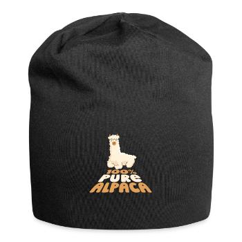 100% Pure Alpaca Llama Vicuna Guanaco Breeder - Jersey Beanie - black - Front