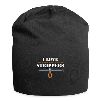 I love Strippers Lineworker Wiremen Worker - Jersey Beanie - black - Front