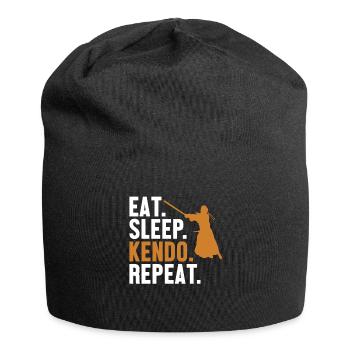 Eat Sleep Kendo Repeat Kata Kenjusu Shinai - Jersey Beanie - black - Front