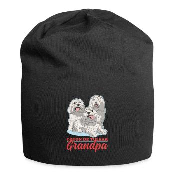 Coton de Tuléar Grand-père Propriétaire de Chien Cadeau - Bonnet en jersey - noir - Devant