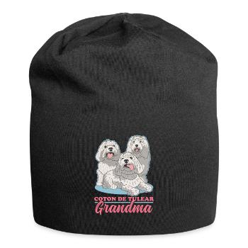 Coton de Tuléar Grand-mère | Cadeau de propriétaire de chien - Bonnet en jersey - noir - Devant