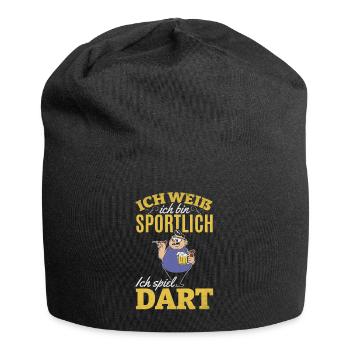 Dartspiel Dartspieler Ich weiß ich sportlich Ich - Jersey-Beanie - Schwarz - Vorne