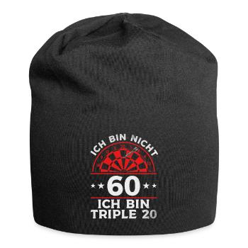 Ich bin nicht 60 Ich bin triple 20 - Dartspieler - Jersey-Beanie - Schwarz - Vorne