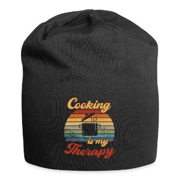 Cooking is my Therapy / Kochen - Jersey Beanie - black - Front