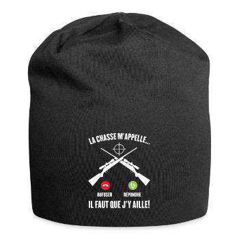 La Chasse m'appelle faut que j'y aille ! - Bonnet en jersey - noir - Devant