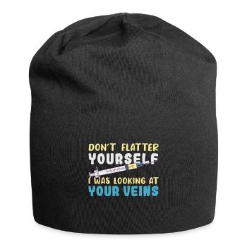 Don't Flatter Yourself I Was Looking At Your Veins - Jersey-Beanie - Schwarz - Vorne