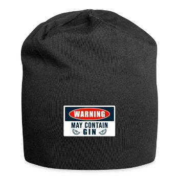 Warning May Contain Gin - Jersey-Beanie - Schwarz - Vorne