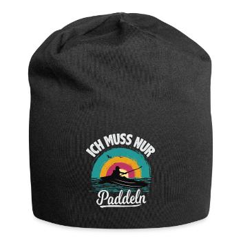Kanu Kajak Ich muss nur Paddeln - Jersey-Beanie - Schwarz - Vorne