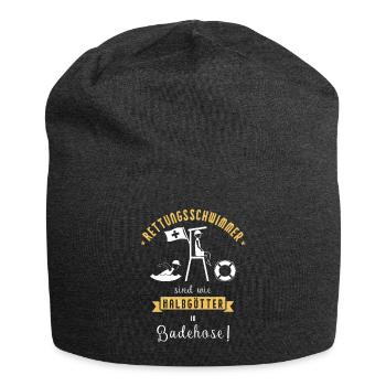 Lifeguards are like demigods in swimming trunks - Jersey Beanie - charcoal grey - Front