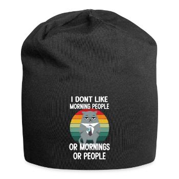 Je n’aime pas les gens du matin ou les matins ou les gens - Bonnet en jersey - noir - Devant