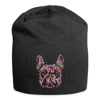 Français Bulldog Frechie Chien Maman - Bonnet en jersey - noir - Devant