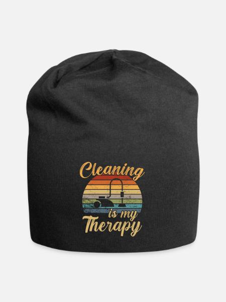 Cleaning is my Therapy / Putzen - Jersey Beanie - black