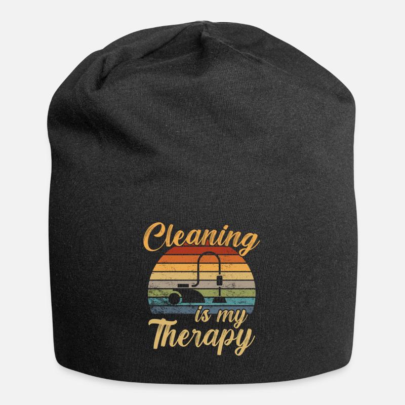 Cleaning is my Therapy / Putzen - Jersey Beanie - black