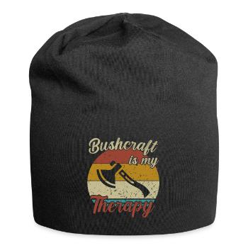 Bushcraft est ma thérapie / Bushcraft - Bonnet en jersey - noir - Devant