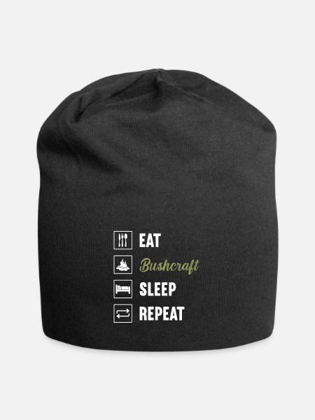 Eat Bushcraft Sleep Repeat / Bushcraft - Jersey Beanie - black