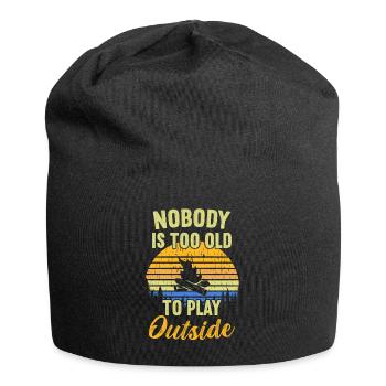 Nobody is too old to play outside / Bushcraft - Jersey Beanie - black - Front