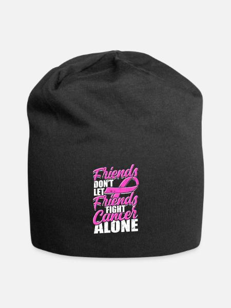 Freunde lassen Freunde nicht alleine gegen Krebs kämpfen - - Jersey-Beanie - Schwarz