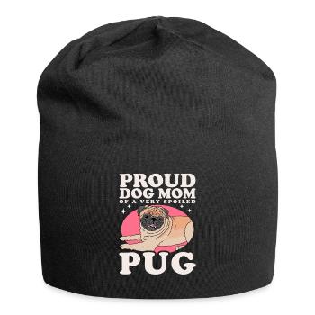 Mops Mom Hundeliebhaber Hundebesitzer Geschenk - Jersey-Beanie - Schwarz - Vorne