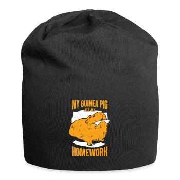 Lustiges Meerschweinchen Schule Schüler Geschenk - Jersey-Beanie - Schwarz - Vorne