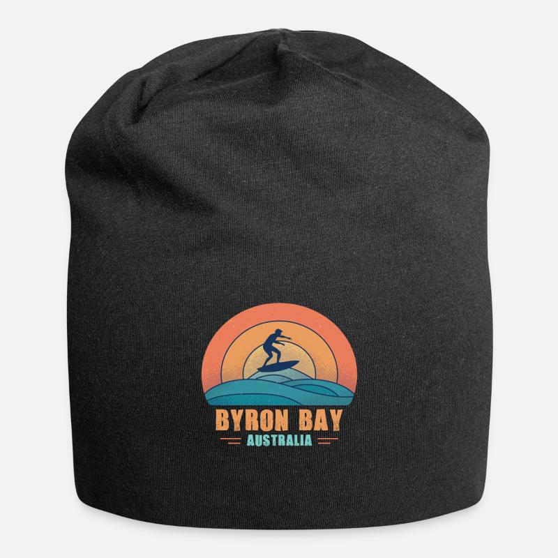 Byron Bay Australia Vintage Surfer - Jersey-Beanie - Schwarz