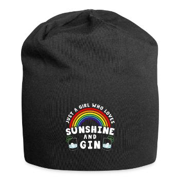 Just A Girl Who Loves Sunshine And Gin - Jersey-Beanie - Schwarz - Vorne