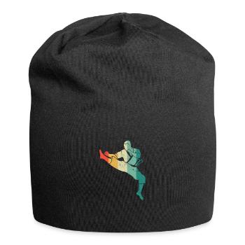 Karate Gürtel Silhouette Kampfsport Trainer Fan - Jersey-Beanie - Schwarz - Vorne