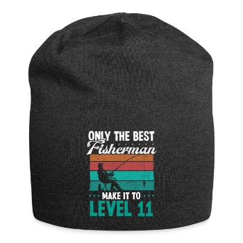 11 Fishing Level 11 Year Old Angler Fisherman - Jersey Beanie - charcoal grey - Front