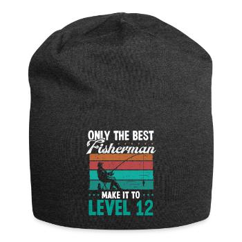 12 Fishing Level 12 Year Old Angler Fisherman - Jersey Beanie - charcoal grey - Front
