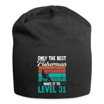 31 Fishing Level 31 Year Old Angler Fisherman - Jersey Beanie - black - Front