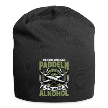 Kanu Kajak Wochenendvorhersage Paddeln und Alkohol - Jersey-Beanie - Schwarz - Vorne
