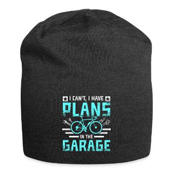 I'cant I have plans in the garage - Jersey Beanie - charcoal grey - Front