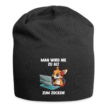 Lustiger Gaming Fuchs - Computer Spiele - Jersey-Beanie - Schwarz - Vorne