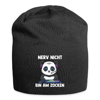 Nerv Nicht Bin Am Zocken Panda - Computerspiele - Jersey-Beanie - Schwarz - Vorne