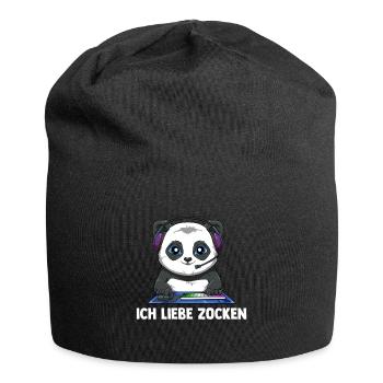Ich Liebe Computer Zocken - Gaming Panda - Jersey-Beanie - Schwarz - Vorne