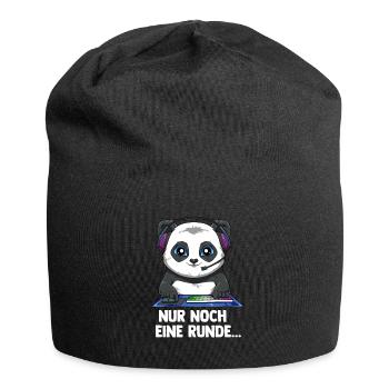 Gaming Panda - Computerspiele Videospiele - Jersey-Beanie - Schwarz - Vorne