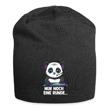 Gaming Panda - Computerspiele Videospiele - Jersey-Beanie - Anthrazit - Vorne