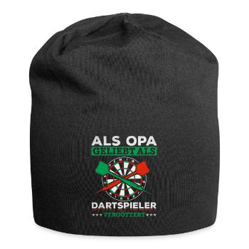 Als Opa geliebt als Dartspieler vergöttert Opa - Jersey-Beanie - Schwarz - Vorne
