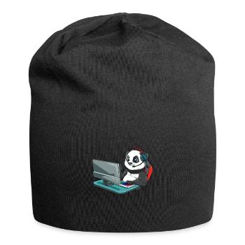 Kawaii Video Gaming Panda - Computerspiel Fuchs - Jersey-Beanie - Schwarz - Vorne