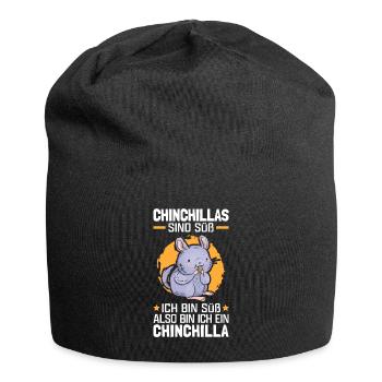 Chinchillas sind süß Wollmaus Chinchilla - Jersey-Beanie - Schwarz - Vorne
