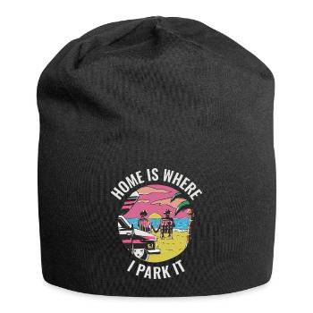 Home Is Where I Park It Motorhome Gift - Jersey Beanie - black - Front