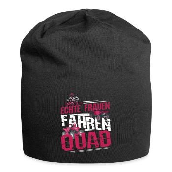 Quad Frauen Quadfahrerin Echte Frauen fahren Quad - Jersey-Beanie - Schwarz - Vorne
