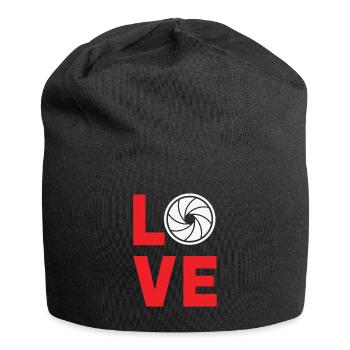j'aime mon appareil photo accessoires photographe - Bonnet en jersey - noir - Devant