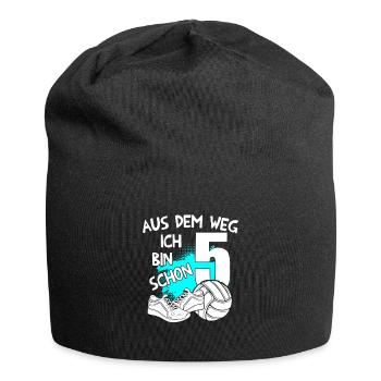 Volleyball Geburtstag Ich bin 5 Jahre - Jersey-Beanie - Schwarz - Vorne