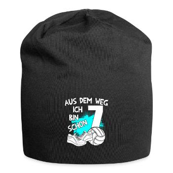 Volleyball Geburtstag Ich bin 7 Jahre - Jersey-Beanie - Schwarz - Vorne
